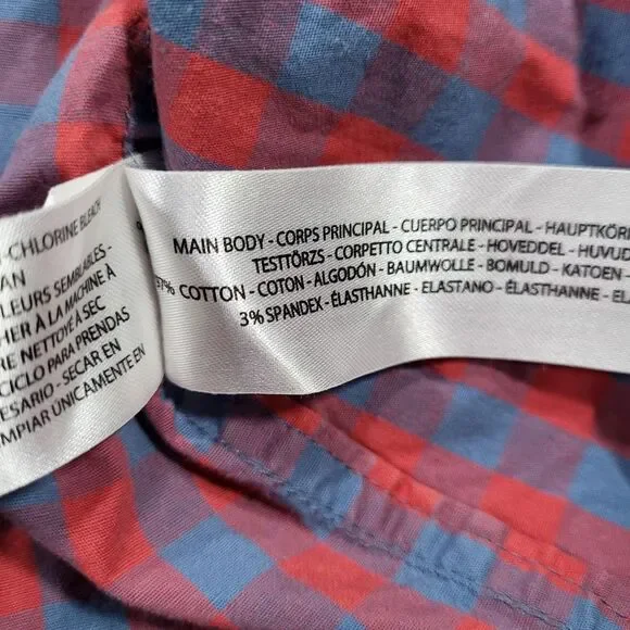 Ariat Kirby Stretch Women XL Fitted Red (Pinkish) Blue Gingham Long Sleeve Shirt - Picture 3 of 12